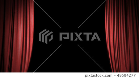 Red stage curtain background with copy space 49594277