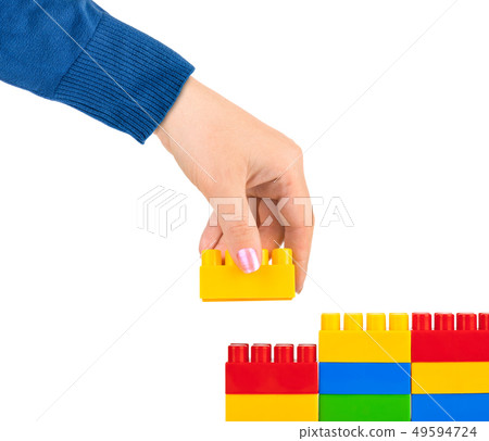 Hand and toy wall 49594724