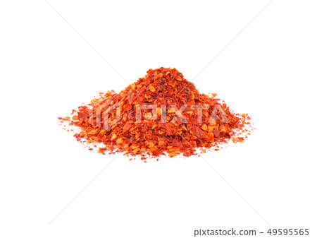 chilli powder on white background chilli powder on white background 49595565