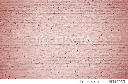 Coral color brick wall texture background 49596055