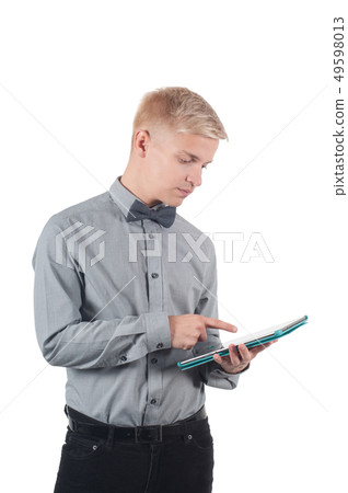 Man with tablet on his hands 49598013