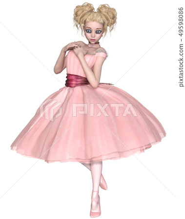 Cute Blonde Ballerina in a Pink Tutu Cute Blonde Ballerina in a Pink Tutu 49598086