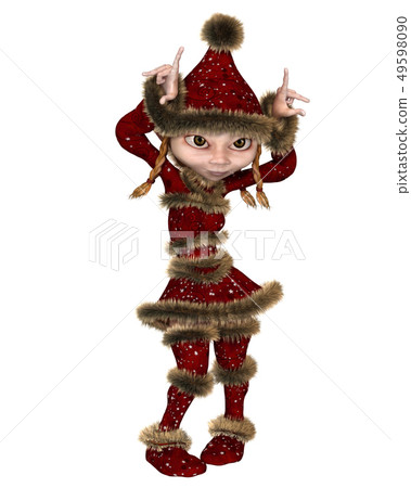 Playful Christmas Elf or Imp Girl Playful Christmas Elf or Imp Girl 49598090