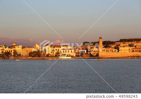 Harbour in Rethymno at sunrise, Crete island, Harbour in Rethymno at sunrise, Crete island, 49598243