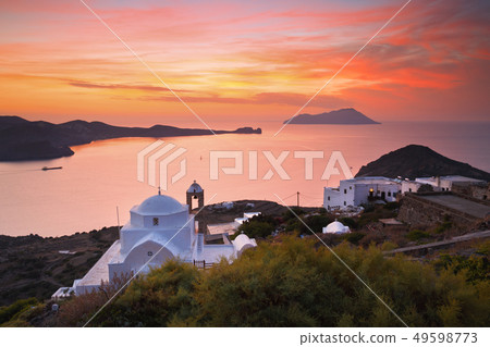 Plaka village, Milos island. Plaka village, Milos island. 49598773