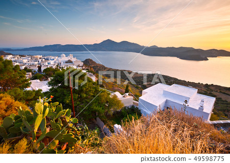 Plaka village, Milos island. Plaka village, Milos island. 49598775
