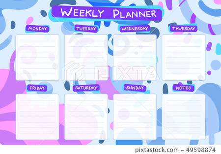 Weekly calendar planner. Planning tasks. Weekly calendar planner. Planning tasks. 49598874