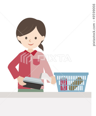 Convenience store cash register work Convenience store cash register work 49599008