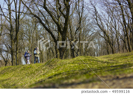 Travel and tourism. Family couple enjoying walk together 49599116