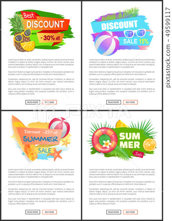 Summer Sale Offers Set Poster Vector Illustration 49599117