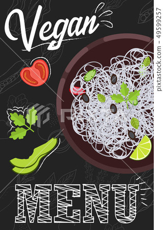 Vegan menu concept. Vegan food with ingredients in 49599257