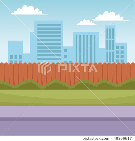 Cityscape scenery cartoon 49599617