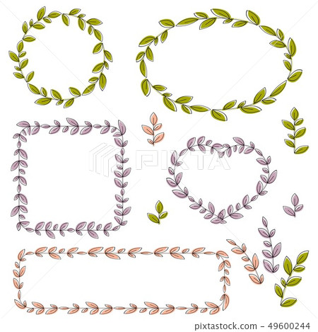 Collection of vector floral frames and design Collection of vector floral frames and design 49600244