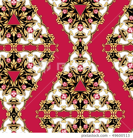 Seamless jewelry pattern with gems 49600513