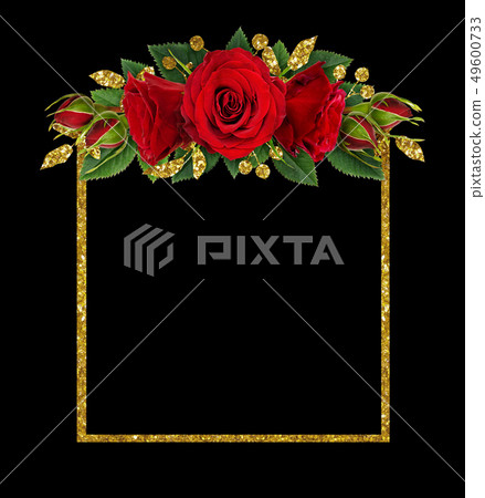Red rose flowers and glitter decorations with a 49600733