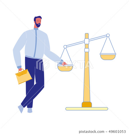 Lawyer with Justice Scales Vector Illustration Lawyer with Justice Scales Vector Illustration 49601053