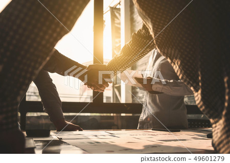 Business shaking hands people agreement of success 49601279