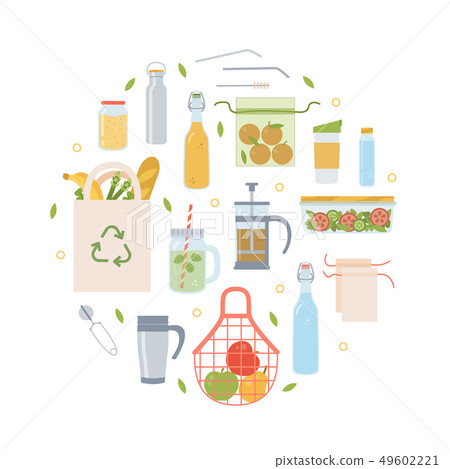 Zero waste round concept 49602221