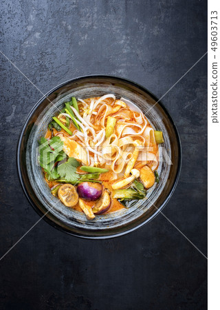 Thai kaeng phet red curry with vegetables  49603713