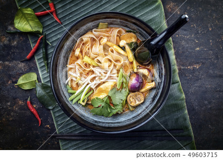 Thai kaeng phet red curry with vegetables Thai kaeng phet red curry with vegetables 49603715