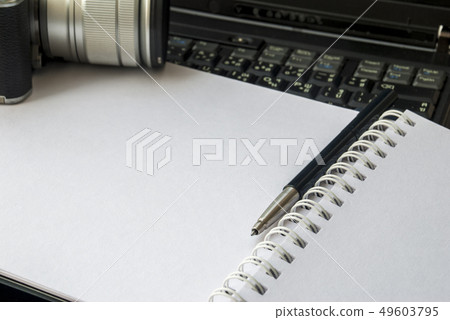 Work device with laptop, notebook, camera Work device with laptop, notebook, camera 49603795