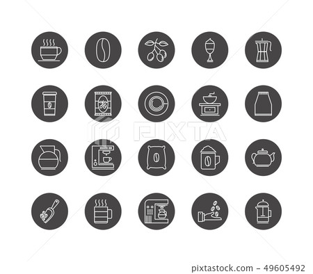 Coffe and tea beverage icon pack Coffe and tea beverage icon pack 49605492