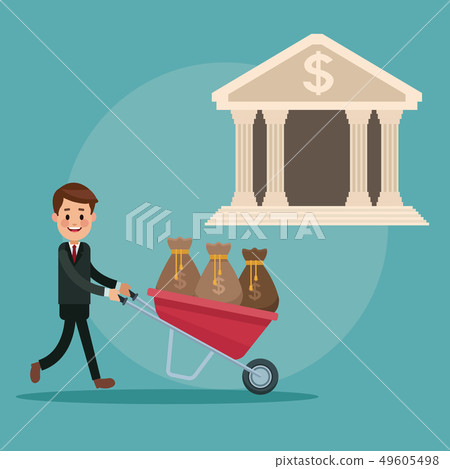 Businessman and money cartoons Businessman and money cartoons 49605498