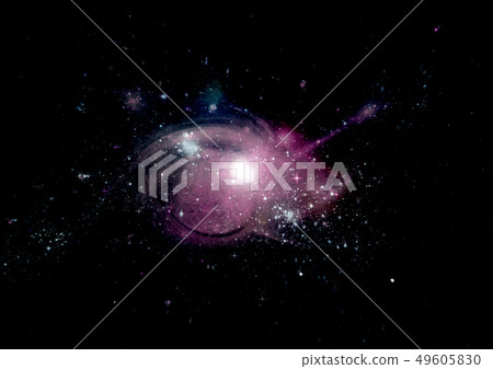 Stars, dust and gas nebula in a far galaxy 49605830