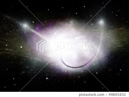 Stars, dust and gas nebula in a far galaxy 49605832