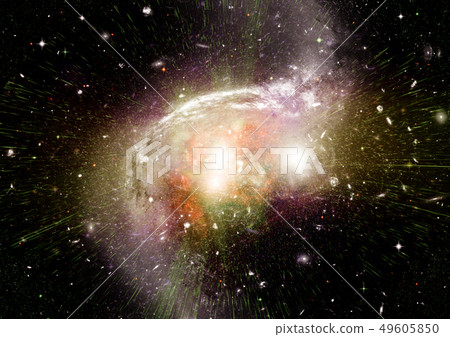 Stars, dust and gas nebula in a far galaxy 49605850