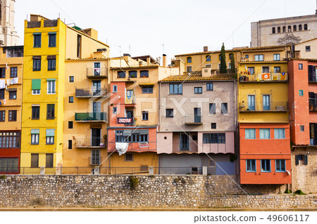 Colorful houses of Girona in center of city Colorful houses of Girona in center of city 49606117