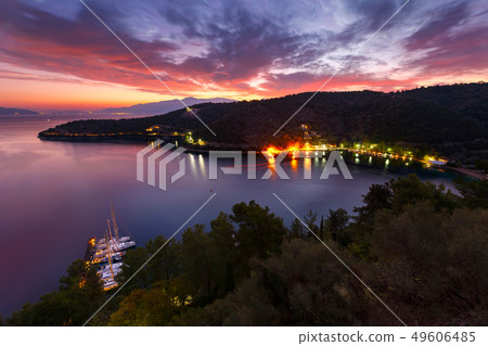 Spilia harbour in Meganisi. 49606485