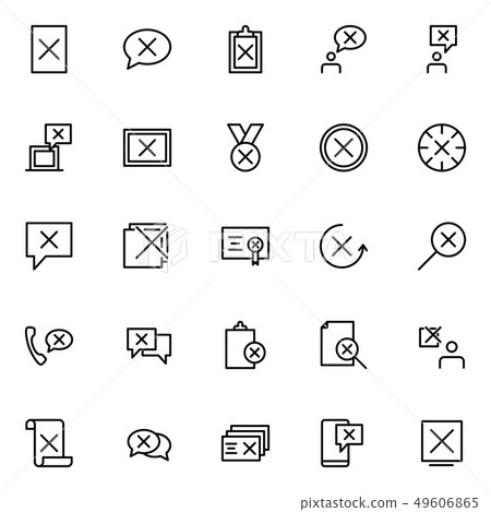 Set of disapprove line icons 49606865