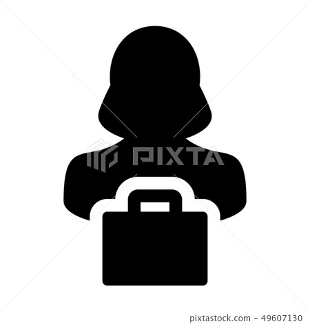 Consumer icon vector female person bag avatar Consumer icon vector female person bag avatar 49607130