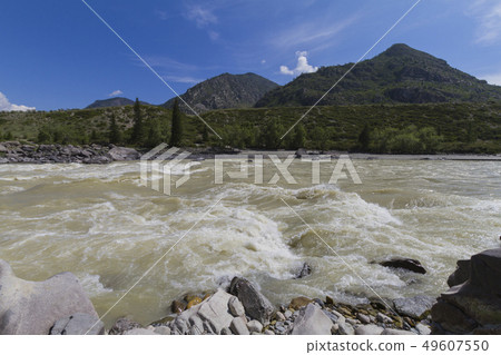Rapid current of the Chuya River Rapid current of the Chuya River 49607550