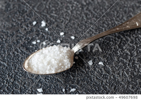 Spoon of sea salt Spoon of sea salt 49607698