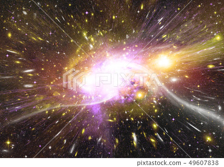 Stars, dust and gas nebula in a far galaxy 49607838