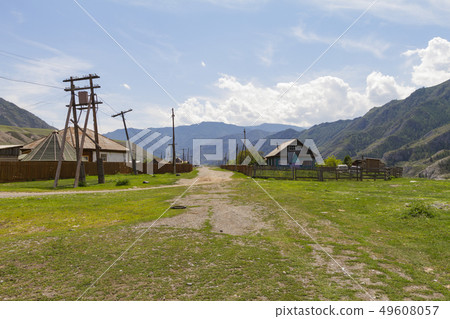 Rural lodges in Altai mountains. Rural lodges in Altai mountains. 49608057
