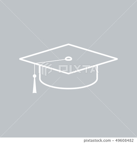 Graduation cap flat icon 49608482