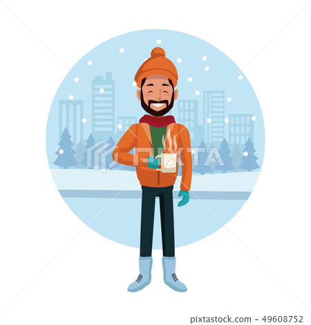 Man with winter clothes Man with winter clothes 49608752