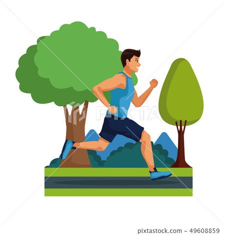 Young man running 49608859