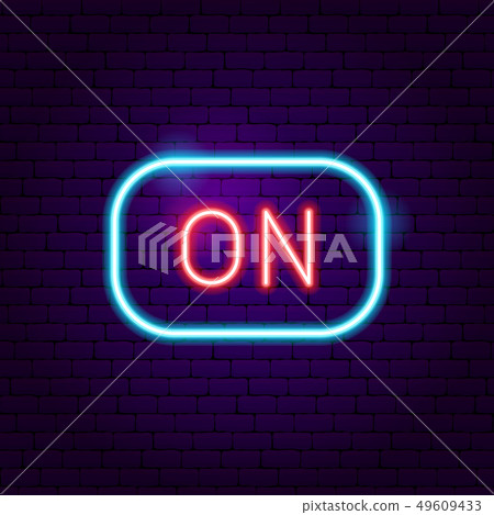 On Sign Neon Label On Sign Neon Label 49609433