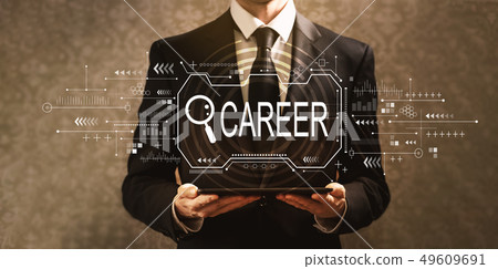 Searching career theme with businessman 49609691
