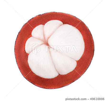 ripe mangosteen isolated on white background closeup ripe mangosteen isolated on white background closeup 49610006