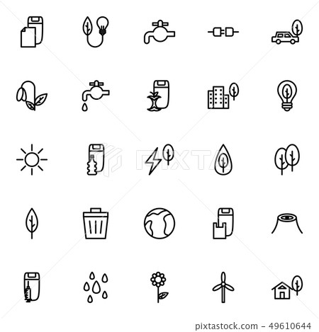 Set of environmental line icons Set of environmental line icons 49610644