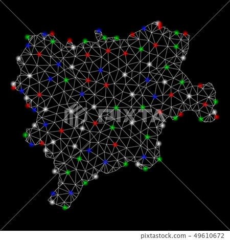 Bright Mesh 2D Albacete Province Map with Flash Spots Bright Mesh 2D Albacete Province Map with Flash Spots 49610672