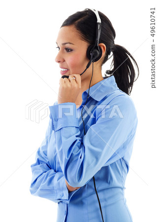 Female call center operator Female call center operator 49610741