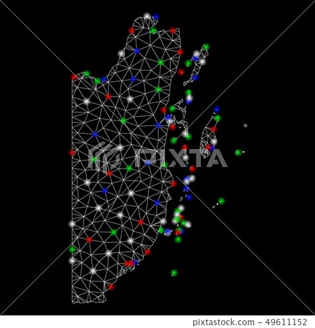 Bright Mesh Network Belize Map with Flare Spots 49611152