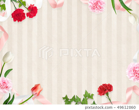 背景 - 康乃馨 - 母親節 - 米色框架 背景 - 康乃馨 - 母親節 - 米色框架 49612860