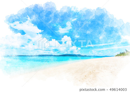 海灘水彩島在沖繩島Waterjima 49614003